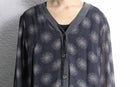 90's sheer circle pattern rayon cardigan