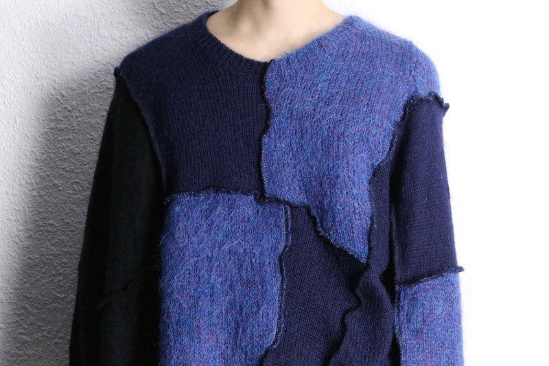 ''Re:make'' patchwork knit pullover