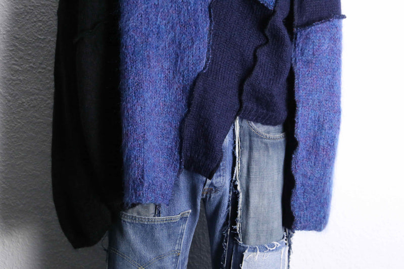 ''Re:make'' patchwork knit pullover