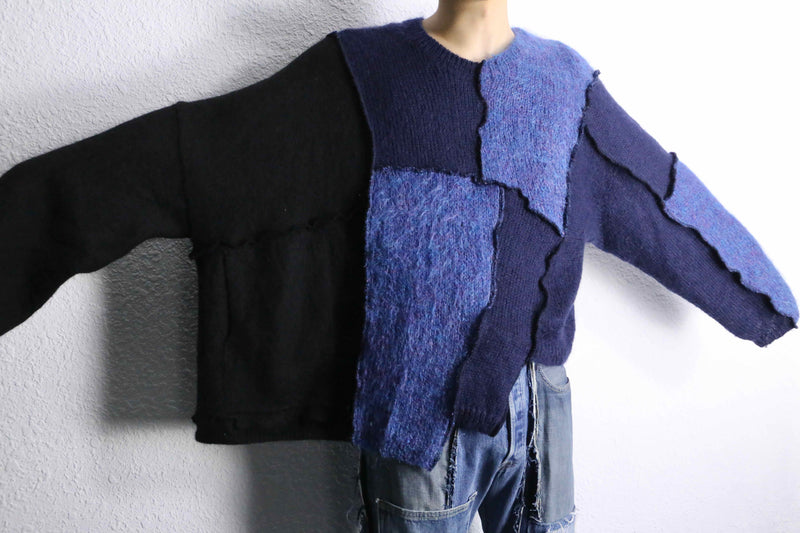 ''Re:make'' patchwork knit pullover