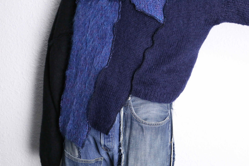 ''Re:make'' patchwork knit pullover