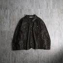 1990s block pattern velours shirt jacket