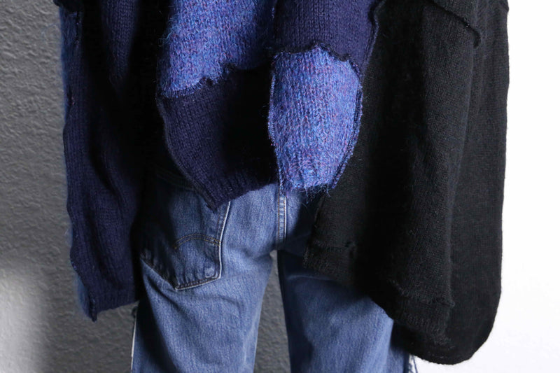 ''Re:make'' patchwork knit pullover