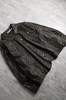 1990s block pattern velours shirt jacket