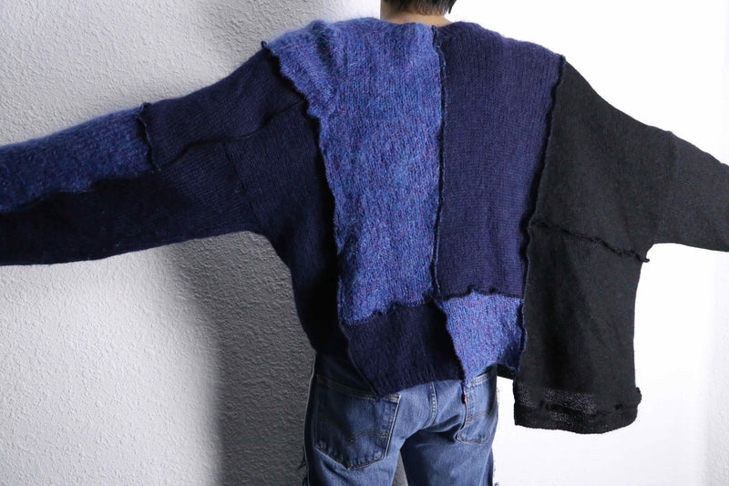 ''Re:make'' patchwork knit pullover