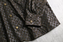 1990s block pattern velours shirt jacket