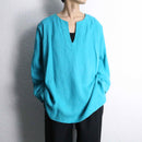 "LAUREN RALPH LAUREN" turquoise keyneck blouse