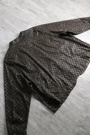 1990s block pattern velours shirt jacket