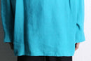 "LAUREN RALPH LAUREN" turquoise keyneck blouse