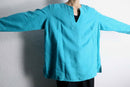 "LAUREN RALPH LAUREN" turquoise keyneck blouse