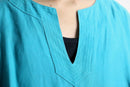 "LAUREN RALPH LAUREN" turquoise keyneck blouse