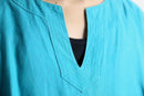 "LAUREN RALPH LAUREN" turquoise keyneck blouse