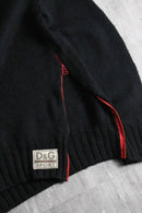 1990-00s D&G zipper side wool acryl knit