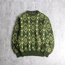60~70’s “Norvyk” virgin wool geometric pattern knit