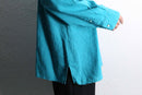 "LAUREN RALPH LAUREN" turquoise keyneck blouse