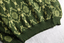 60~70’s “Norvyk” virgin wool geometric pattern knit