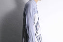 ”Re:make” stripe shirt × damage  design docking sweat