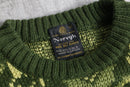 60~70’s “Norvyk” virgin wool geometric pattern knit
