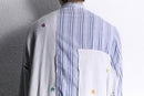 ”Re:make” stripe shirt × damage  design docking sweat