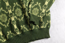 60~70’s “Norvyk” virgin wool geometric pattern knit