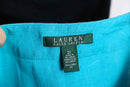 "LAUREN RALPH LAUREN" turquoise keyneck blouse