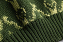 60~70’s “Norvyk” virgin wool geometric pattern knit