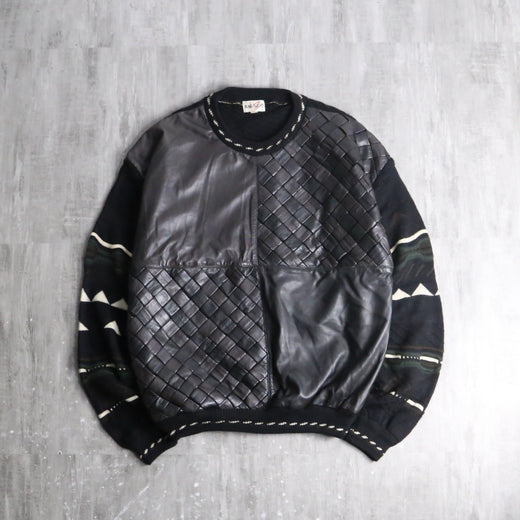 braided leather combi 3D Knit