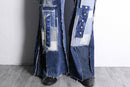 ''Re:make''patchwork design docking flare denim pants