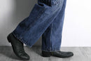 snow washed wide cargo denim pants