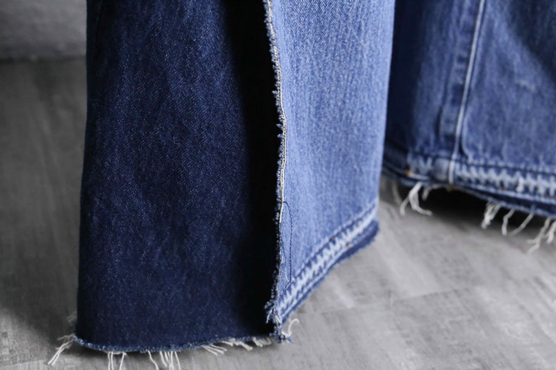 ''Re:make''patchwork design docking flare denim pants