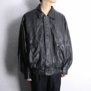 "HM LEATHER SYSTEM" black leather jacket