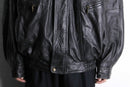 "HM LEATHER SYSTEM" black leather jacket