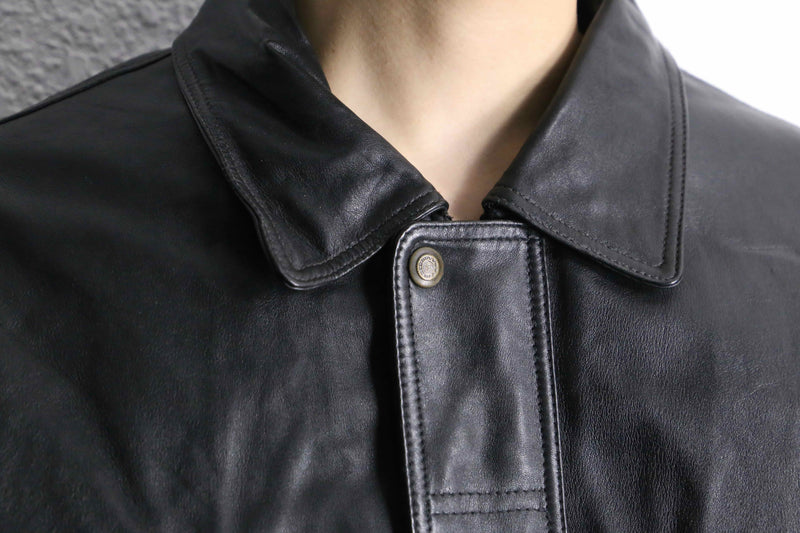 "HM LEATHER SYSTEM" black leather jacket