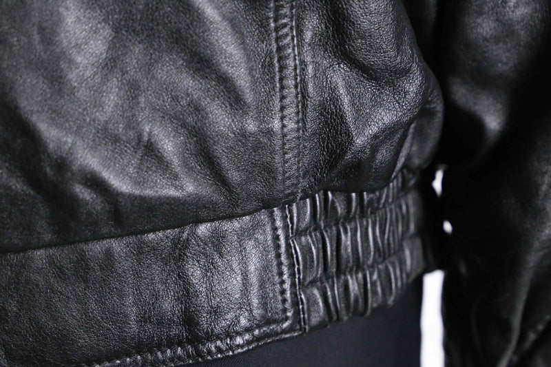 "HM LEATHER SYSTEM" black leather jacket