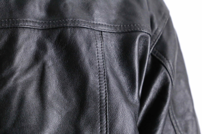 "HM LEATHER SYSTEM" black leather jacket
