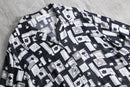 1990s flower design open collar shirt
