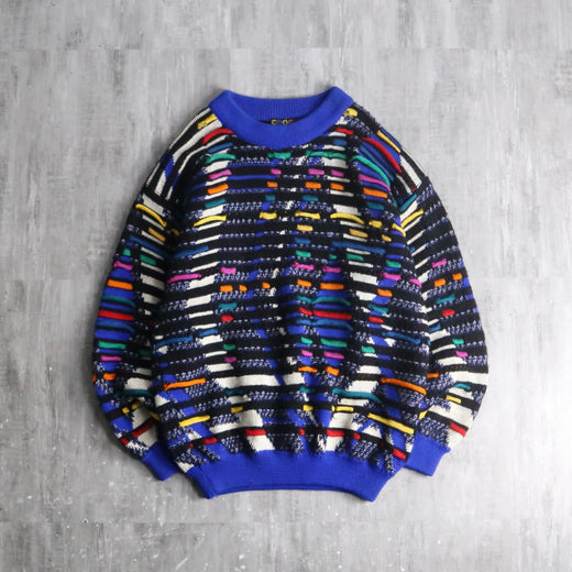 90s “COOGI” pure wool psycho color 3D knit