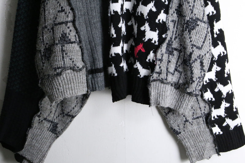 "Re:make" multi patchwork monotone dolman knit