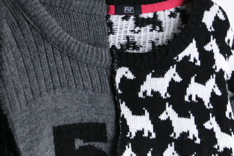 "Re:make" multi patchwork monotone dolman knit