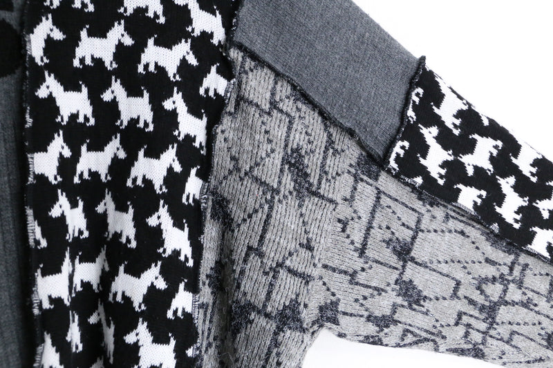 "Re:make" multi patchwork monotone dolman knit