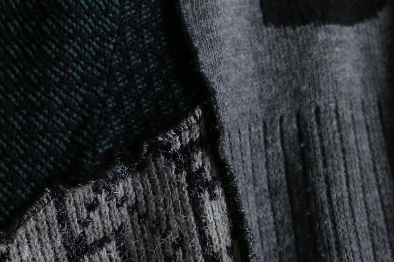 "Re:make" multi patchwork monotone dolman knit