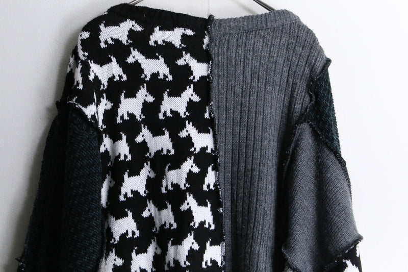 "Re:make" multi patchwork monotone dolman knit