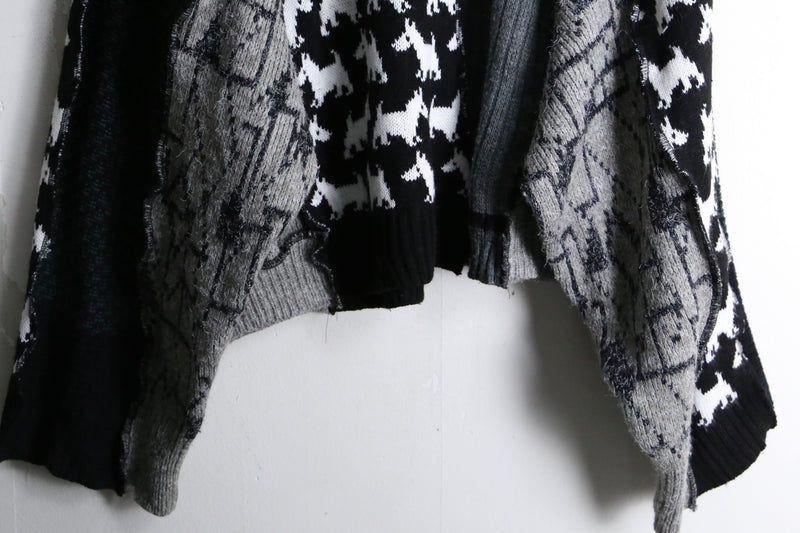 "Re:make" multi patchwork monotone dolman knit