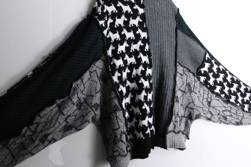 "Re:make" multi patchwork monotone dolman knit