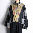 "Re:make" knit docking half zip up pull over