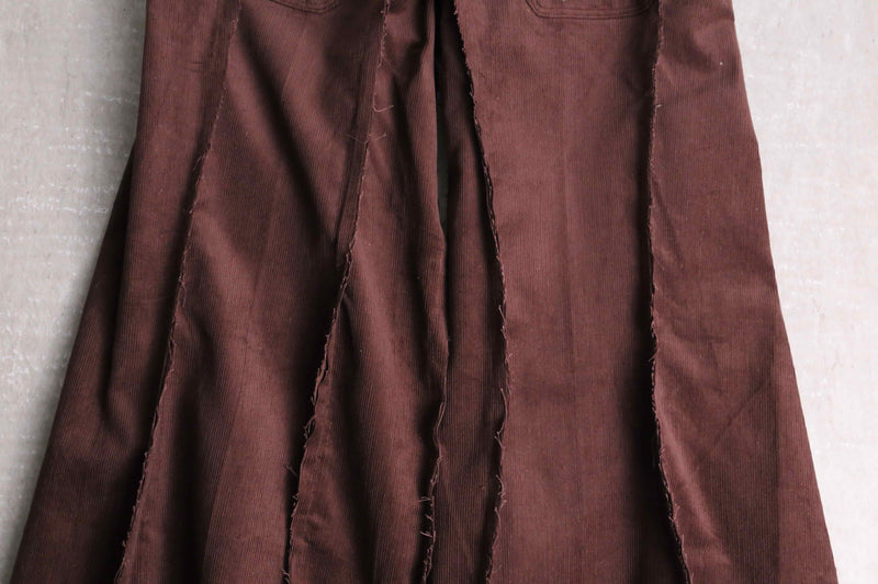 remake "再構築" reddish brown color corduroy buggy flare pants