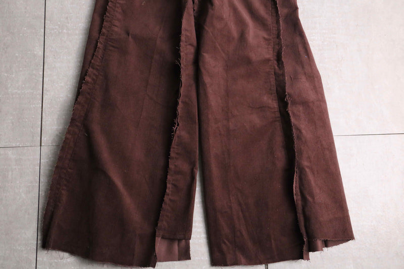 remake "再構築" reddish brown color corduroy buggy flare pants