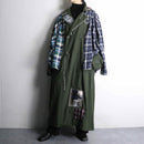 "Re:make"smooth fabric shirt docking long coat