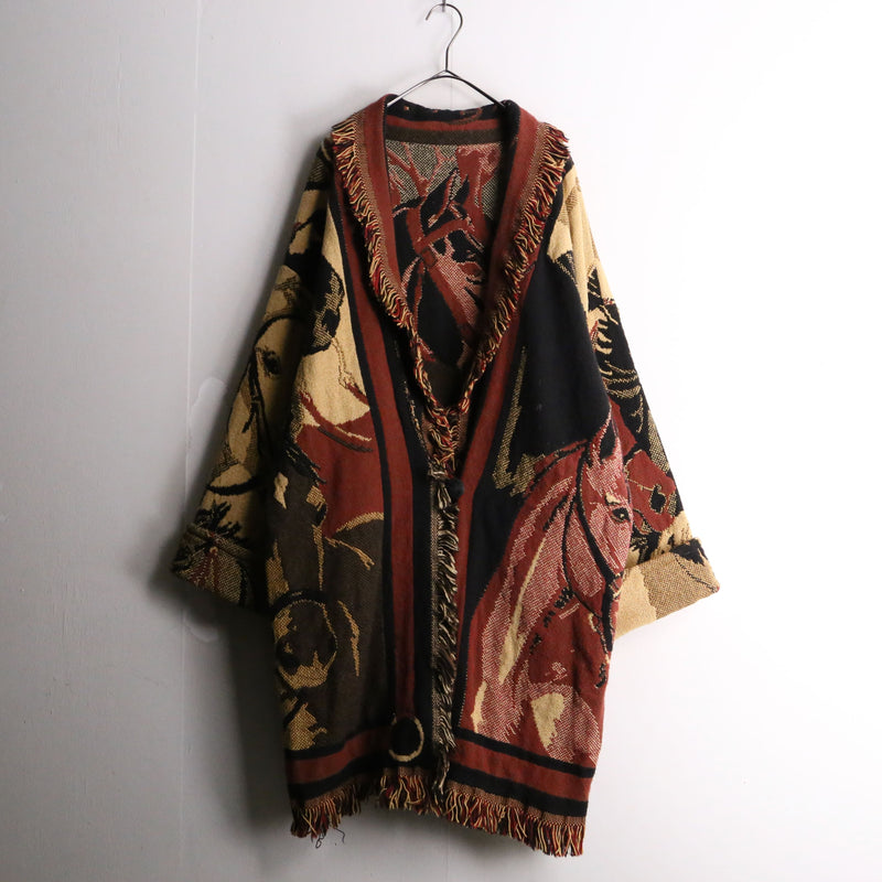 horse design fringe gobelin jacket