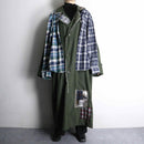 "Re:make"smooth fabric shirt docking long coat